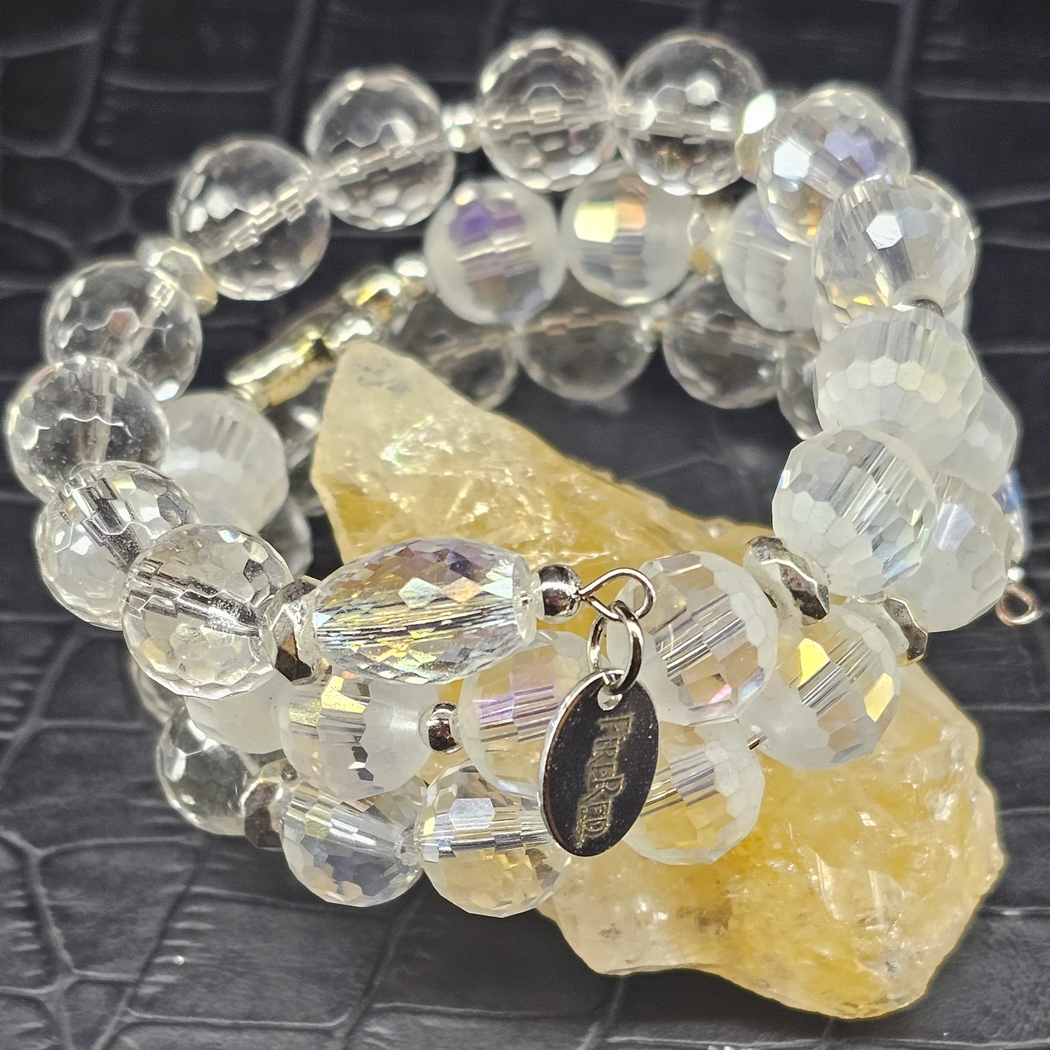 Crystal Clear Memory Wire Bracelet