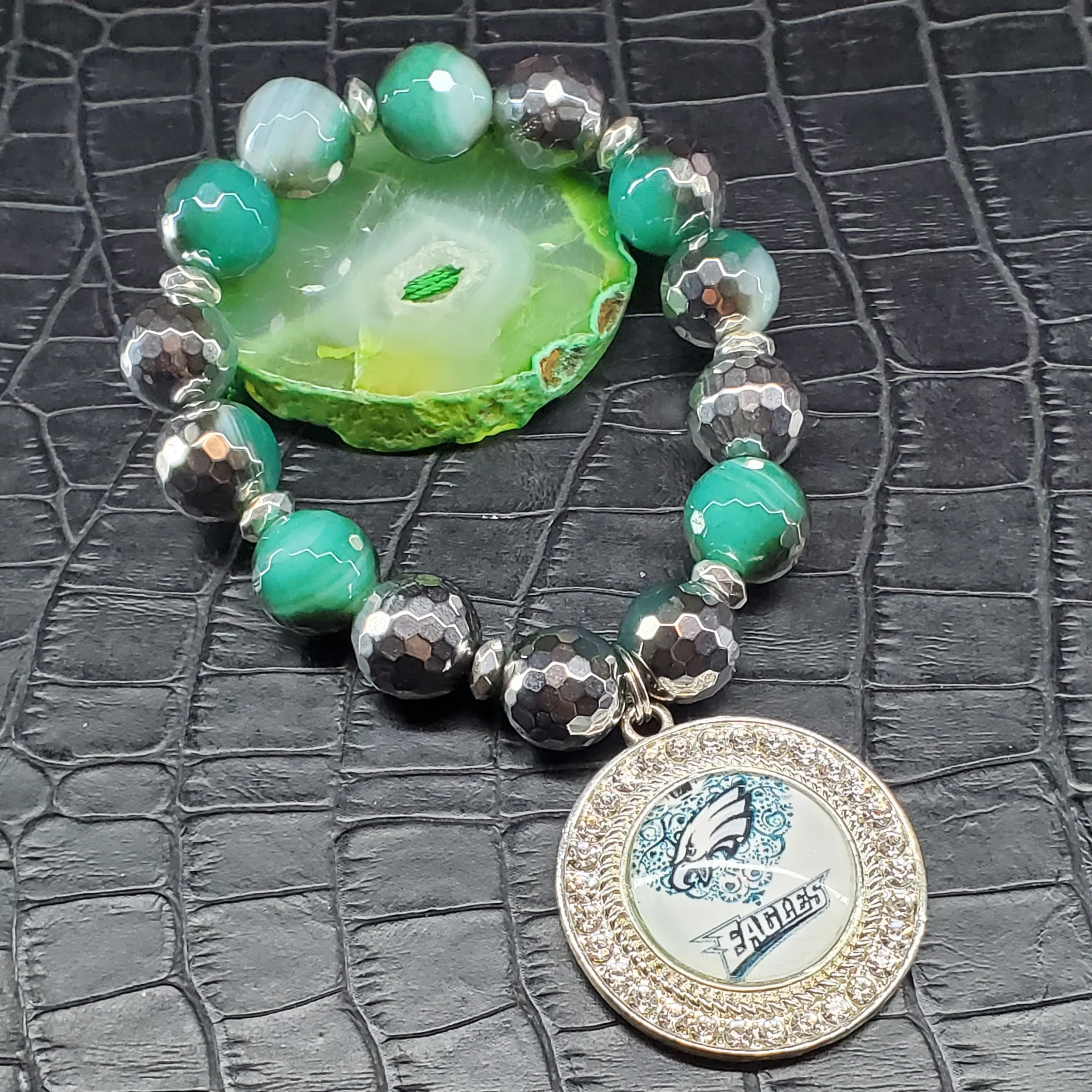 Eagles Plated Agate Bracelet