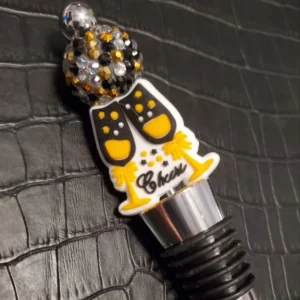 Wine Stopper Festive Golden/Yellow Rhinestone