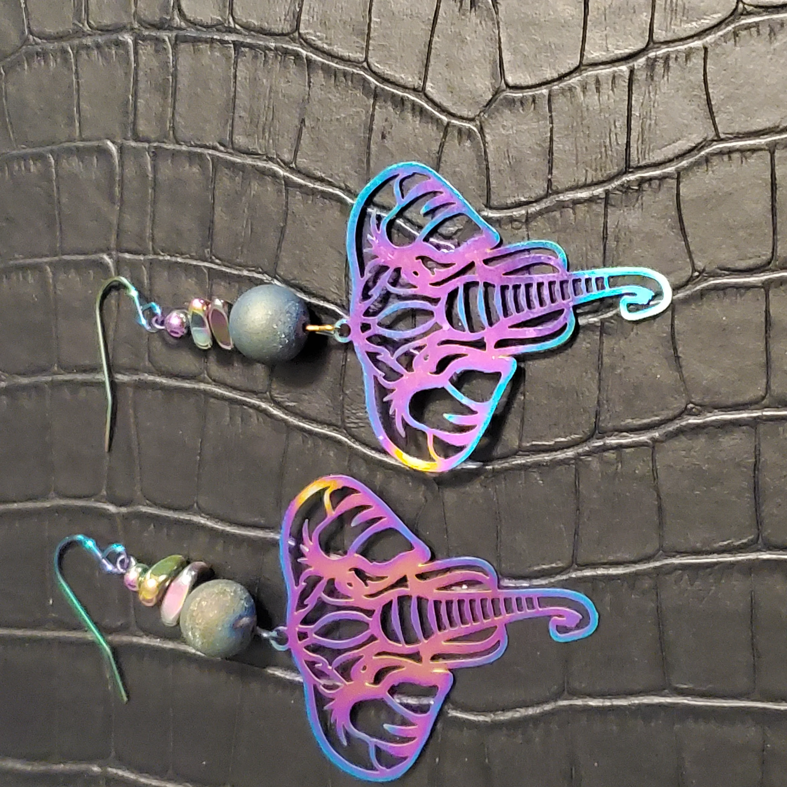 elephant earrings druzy
